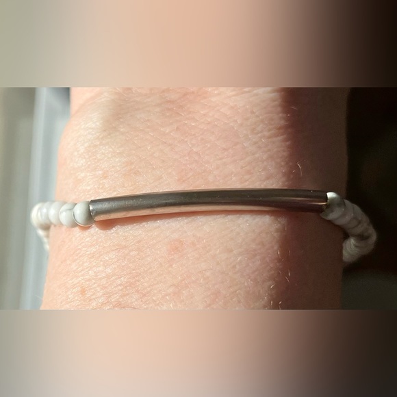 Gemstone silver tone bar bracelet size 7 jewelry - Picture 8 of 16